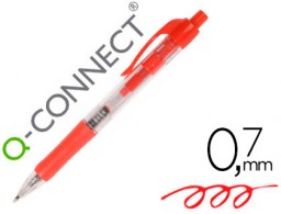 Bolígrafo Q-Connect tinta roja con sujeción de caucho